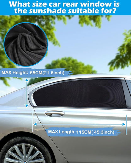 Tevlaphee Car Sunshade Kids, Universal Sun Visor Car Net Sunscreen Baby with Certified UV for Side Window Mesh Material Protects Passenger Baby, Children & Pets (XL)