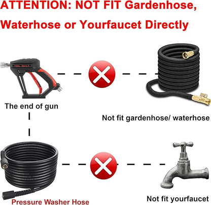Tool Daily Short Pressure Washer Gun with Foam Cannon, 1/4 Inch Quick Connector, with 5 Pressure Washer Nozzle Tips, 1 Liter