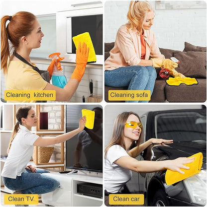 Tallew 40 Pcs Yellow Microfiber Towels: 16"x16" Microfiber Drying Towels Bulk Micro Fiber Car Cleaning Cloth for Cars Drying Washing Polishing Cleaning Household Supplies