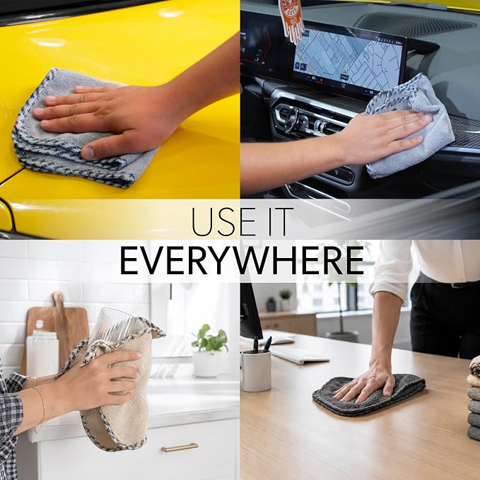 Chemical Guys AllSwipe Multi-Purpose Microfiber Towels for Cars, Microfiber Cleaning Cloth Multi Color Drying Towels Car Detailing for Wash Interior and Glass, 14 x 12 Inch - 6 Pack