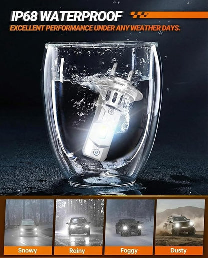 SEALIGHT H7 Led Bulbs, 64,000LM 900% Brightness H7 Light Bulbs, 6500K Cool White Bulbs with 15000RPM Fan, Plug and Play ATV/UTV, 10-Year Extended Lifespan, Pack of 2