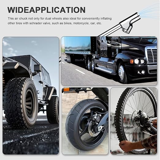 Semi Truck Tire Pressure Gauge Digital 200 PSI, Heavy Duty Dual Head Tire Guage and Backlight LCD Display, Digital Pressure Gauges Certified ANSI B40.1 for Car, Truck, SUV