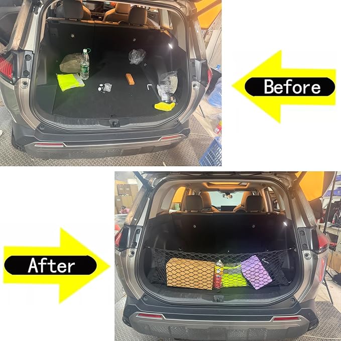 Rear Trunk Envelope Mesh Cargo Net Suitable for 2026 Toyota RAV4 Hybrid LE Limited SE Woodland Edition XLE Premium XSE Plug-ln GRSport Rear Trunk Mesh Cargo Storage Net Bag