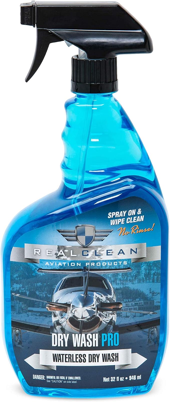RealClean Aircraft Cleaning Supplies/Dry Wash Aircraft Cleaner/Waterless Wash- Dry Wash Pro Aviation Products- Created by Pro detailers- 32 oz spray