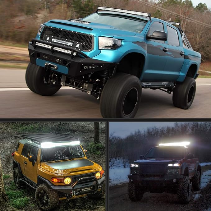 Nilight - 18019C-A LED Light Bar 52Inch 783W Triple Row 49500LM Flood Spot Combo Beam Led Bar Driving Lights Boat Lights Super Bright Led Off Road Lights for Trucks,2 Years Warranty