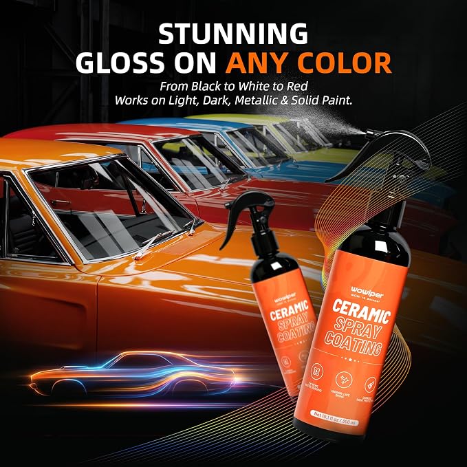 Ceramic Coating for Cars - Quick Effect Spray Coating, Extremely Hydrophobic Car Spray Coating, Easy to Use Coating for Paint Polish & Shine - 2 Pack for Car/Truck/RV/Motorcycle