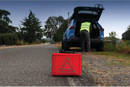 Performance Tool E00014 44 pc. Premium Roadside Assistance Kit, Featuring Vortex 12V Digital Tire Inflator, Booster Cables, Tow Rope, Shovel, First Aid Kit, Safety Triangles, Tool Kit and Case