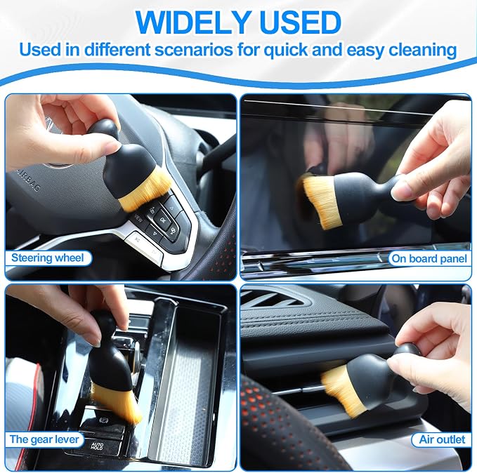 IPELY 6 Pack Car Cleaning Supplies – Car Duster Interior & Brush Interior & Cleaning Gel, Car Detailing Cleaning Kit for Cars, Trucks, SUVs & RVs
