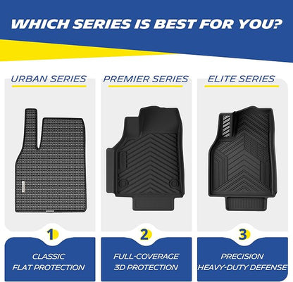 Michelin Vehicle Mat, All-Weather TPE Custom Fit Liner for Chevy Colorado/GMC Canyon Floor Mats 2015-2022(Crew Cab fit Carpet Floor), Premier