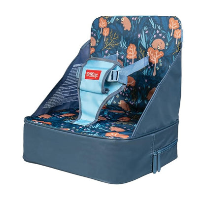 Nuby Easy Go Booster Seat for Kitchen Chair - Travel Booster Seat for Babies and Toddlers with 3-Point Harness - 9+ Months - Bear Print