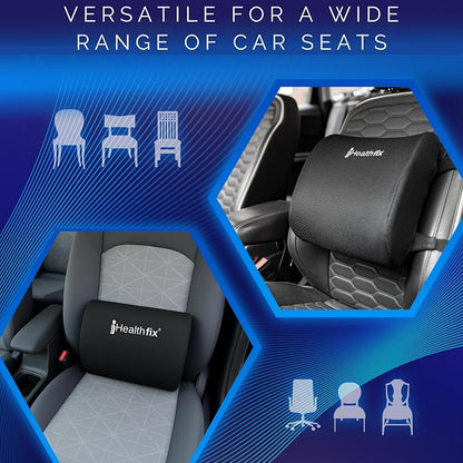 Healthfix® Car Lumbar Support Pillow | Back Cushion to Help Improve Posture (Hard)