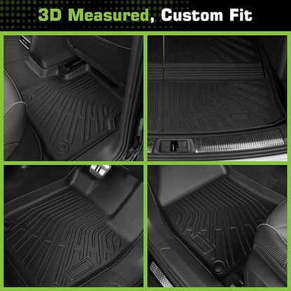 Floor Mats for GMC Acadia 6 Passenger 2017-2023, TPE Waterproof Non-Slip All Weather Protection Custom, Floor Mats & Cargo Liner & Seatback Mat