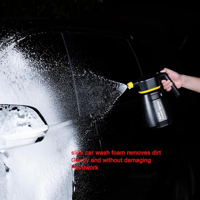 2L Cordless Foam Cannon for Car Wash, Electric Foam Blaster with Type-C Fast Charge, 60 Mins Battery, Adjustable Nozzle for Rich Foam/Wash Modes, Portable for Car, Patio, Home Cleaning
