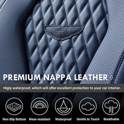 Coverado Seat Covers, Car Seat Covers Front Seats, Blue Car Seat Cover, Waterproof Car Seat Covers, Car Seat Cushion, Front Car Seat Covers Leatherette Car Seat Protector Universal Fit Most Cars