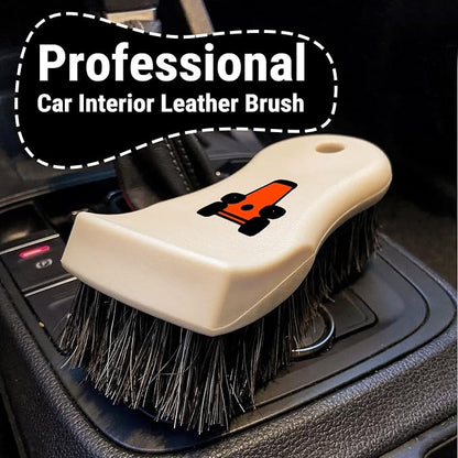 YeewayVeh Leather Cleaning Brush, Long Bristle Horse Hair Car Cleaning Brush for Car Interior Leather Seat and Home Furniture