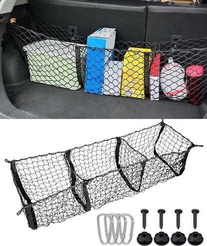 Cargo Net,Cargo Net for SUV,Truck Bed Organizer,Car Accessories Automotive Cargo Nets,3 Pocket Truck Bed Cargo Net,Truck Net Truck Storage,Mesh Storage Net for SUV, Car, Pickup Truck Bed, Etc