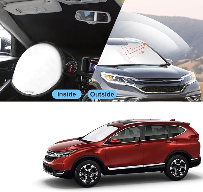 TINGLU Sun Shade for Honda CR-V CRV 2012-2016 Accessories Windshield Sun Shade Window Shade UV Rays Protection Sun Visor Cover with Steering Wheel Sunshade Storage Bag