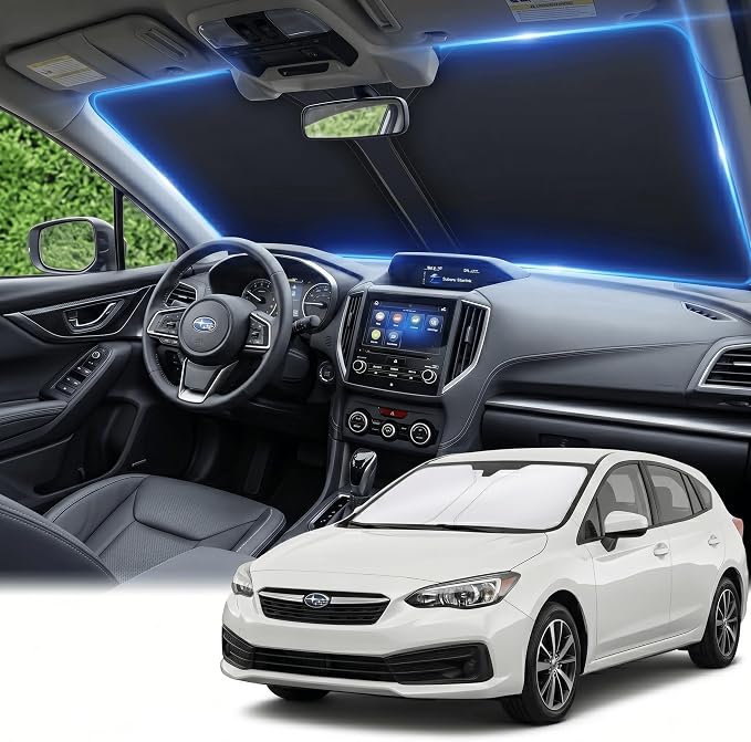 Windshield Sun Shade for Subaru Impreza 2017-2023 Sunshade Front Window Shade Custom Fit Impreza Accessories Sun Visor Foldable Shade Blocks UV Rays Accessories