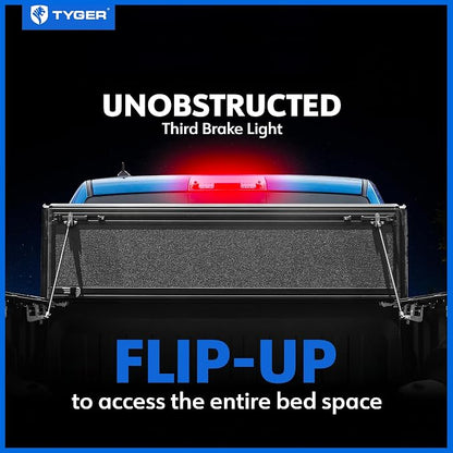 Tyger Auto T4 Flip-Up Low Profile Hard Alloy Truck Bed Tonneau Cover Compatible with 2015-2026 Ford F-150; 2022-2026 Lightning | 5.5' (67") Bed | TG-BC4F4403