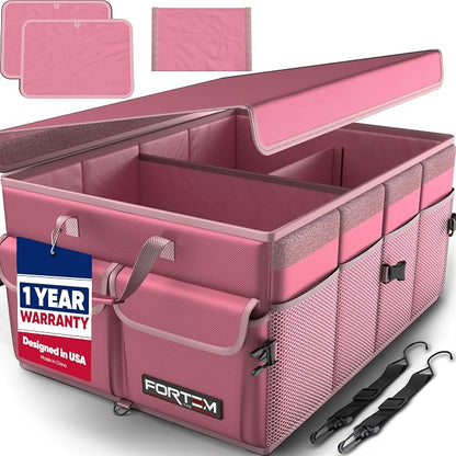 FORTEM Trunk Organizer For SUV Car Trunk Organizer, Foldable Storage, Car Accessories for Women Men, Collapsible Bag, 600D Oxford, Non Slip Bottom, Straps, Soft Cover (65L)