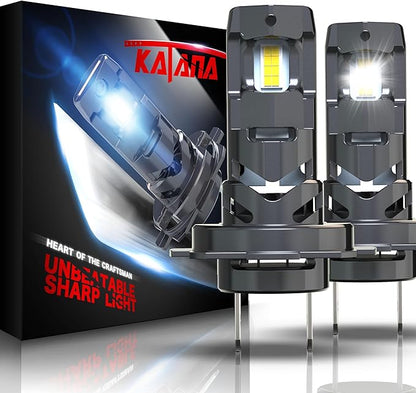 Katana H7 Bulbs, No Adapter Required 400% Brightness 6500K Non-Polarity, Powersports, Pack of 2