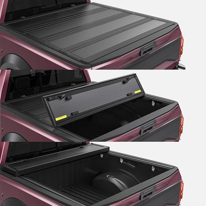 OEDRO Low-Profile Hard Quad-Fold Tonneau Cover Compatible with 2015-2026 Chevy Colorado/GMC Canyon 5.2ft Bed, One-Handed Quick Release, Drainage Design