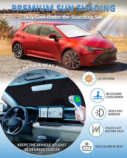 Sun Shade for Toyota Corolla 2014-2019 (Not for Corolla Cross) Windshield Sunshade fit for Toyota Corolla SE XSE L LE XLE Sedan Accessories Front Window Cover Shield Car Visor Protector