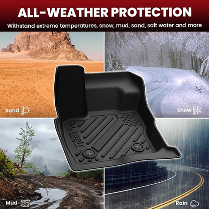 LASFIT Floor Mats and Cargo Mats for Ford Fusion 2017-2020 (Only Fit Gasoline), All Weather Custom Fit TPE Floor Liners for Fusion 2020 2019 2018 2017 Front & Rear Full Set Car Mats, Black
