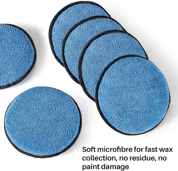 Sukh 12 Pack Microfiber Foam Car Wax Applicator Pad - Foam Applicator Pads Detailing Round 4.72 inch Polishing Sponges for Car Wax Applicator Pad Round Blue