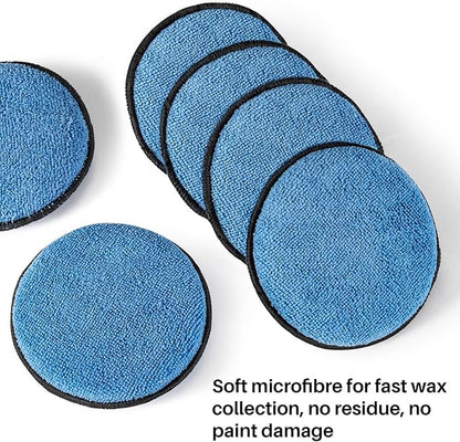 Sukh 12 Pack Microfiber Foam Car Wax Applicator Pad - Foam Applicator Pads Detailing Round 4.72 inch Polishing Sponges for Car Wax Applicator Pad Round Blue