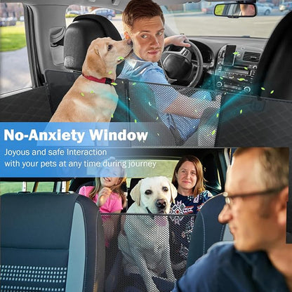 Dog Floor Hammock for Full Size Crew Cab Trucks with Fold Up Seats,Truck Back Seat Cover for Dogs with Door Protection Suitable for Ford/GMC/Chevrolet/Toyota/RAM Trucks(Black)