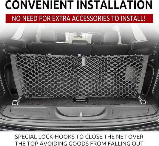 Envelope Style Trunk Mesh Cargo Net - For Jeep Grand Cherokee 2011 - 2021 Car Accessories - Premium Trunk Organizers and Storage - SUV Truck Cargo Nets - Vehicle Carrier Organizer for Cherokee WK