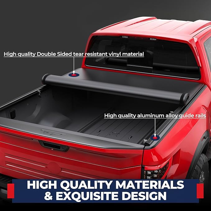 MOSTPLUS 5FT Roll-Up Soft Vinyl Truck Bed Tonneau Cover Compatible with Nissan Frontier 2005-2025 2026 5 Feet Bed, Fleetside 60Inch