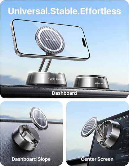andobil 2026 Upgrade for Magsafe Car Mount [Strongest Suction & Magnet] Vacuum Magnetic Phone Holder for Car 360° Adjustable Car Cell Phone Holder Mount for iPhone 17 Pro Max 16/15/14/13/12