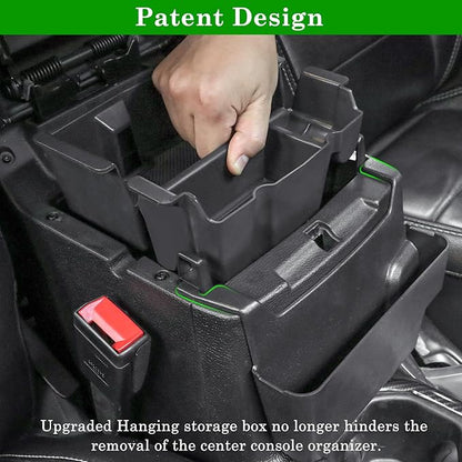 Eamplest 4PCS Center Console Organizer for 2024 2025 2026 Jeep Wrangler JL JLU 4XE and Gladiator JT Accessories Gear Shift Side Tray Organizer,Hanging Armrest Storage Box