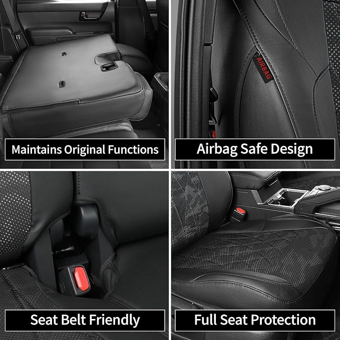EKR Tacoma Leather Car Seat Covers Custom Fit for Toyota Tacoma 2012 2013 2014 2015 (Regular Seats) - Truck Seat Covers Full Set,Faux Leather(Black/Gray Camo A63)