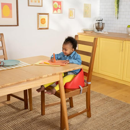 Bright Starts Disney Cars My Spot Easy-Clean Baby Booster Feeding Chair, 3-Point Harness, Washable Removable Straps, Red
