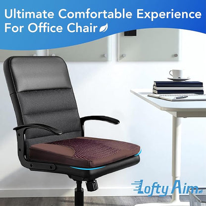 Lofty Aim Car Seat Cushion, Comfortable Memory Foam Seat Pillow for Driving, Sciatica-Back Pain Relief, Cushion for Car-Truck, Office, Wheelchair - Brown
