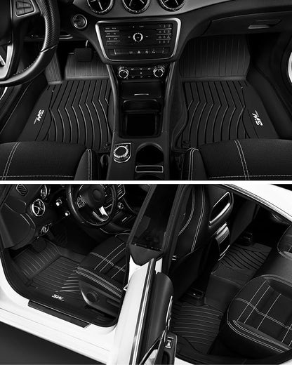 3W Floor Mats for Mercedes Benz GLA 2015-2020 250/45 AMG, TPE All Weather Custom Fit Floor Liner for Benz GLA Accessories 1st and 2nd Row Full Set Car Mats Easy Clean, Black