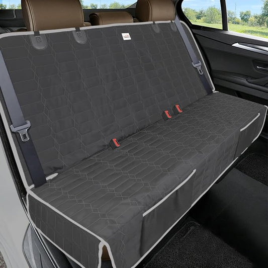 Relidura Dog Car Seat Cover for Back Seat, Waterproof Non-Slip Bench Seat Cover for SUVs, Heavy Duty Rear Seat Protector with Side Flaps for Pets, Kids, Dirt and Spills