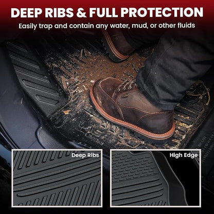 LASFIT Floor Mats & Cargo Mat with Seatback for Mercedes Benz GLS 2020-2026 450/580/ 63 AMG (Fit 7 Seats Without Rear Seat Package), All Weather TPE Custom Fit GLS, 3 Rows & Trunk Mat with Backrest