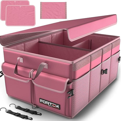 FORTEM Trunk Organizer For SUV Car Trunk Organizer, Foldable Storage, Car Accessories for Women Men, Collapsible Bag, 600D Oxford, Non Slip Bottom, Straps, Soft Cover (50L)