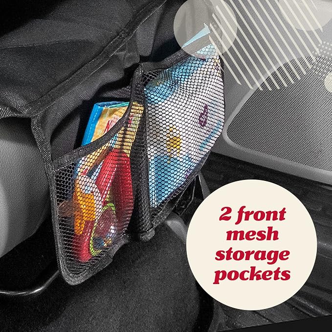 Lusso Gear Car Seat Protector - 2-Pack Waterproof Padded Shield & Mesh Pockets for Baby Travel Gear - Universal Fit Seat Covers for Cars & SUVs - Non-Slip Heavy-Duty Protection - Gray, Universal Fit