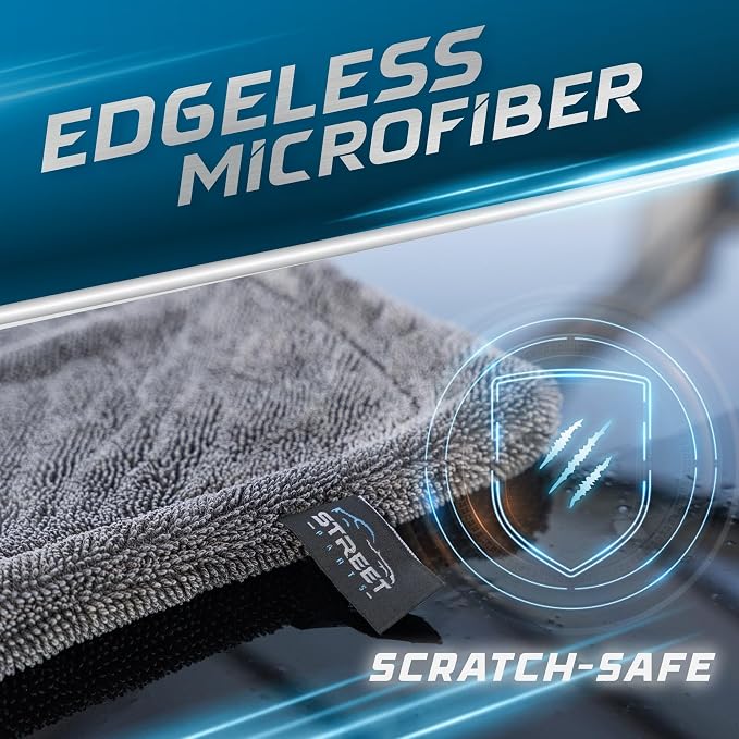Car Drying Towel 24"x36" 1400GSM Edgeless Microfiber Towel, Ultra-Absorbent Auto Detailing Towel with Twisted-Loop Fiber Design, Streak Free, Lint Free Drying for Cars, SUVs, & Trucks
