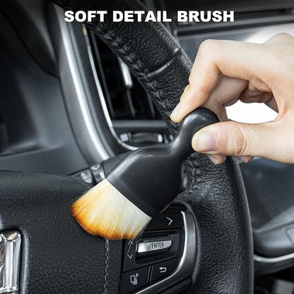 THINKWORK Car Interior Cleaning Kit, Car Duster Interior Detail Brush, Including 6Pcs Car Detailing Brush Set, Complete Auto Accessories for Women Men Gift