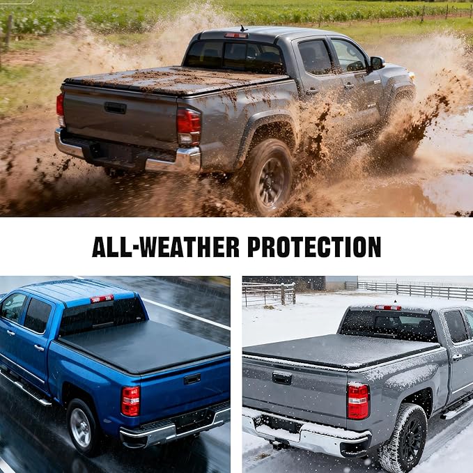 Soft Roll Up Truck Bed Tonneau Cover for 2016-2025 2026 Toyota Tacoma Fits 5FT Bed (60.5") | Only for Models with The Deck Rail System