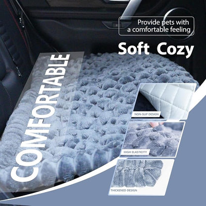 Dog Car Seat Waterproof Bed Cover Non-Slip Car Back Seat Soft and Comfortabl Pet Bed Mat Car Blanket for Travel Backseat Extender Seat Covers Dog Bed for Cars Trucks and SUVs (Grey Cover 23.6” x 51”)
