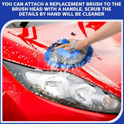 Layhit 10 Pcs Car Wash Mitt Set, Brush Not Included, Microfiber Mitt Cleaning Car Truck Washing Tools Kit RV Pickup Chenille Scratch Replacement (Royal Blue)