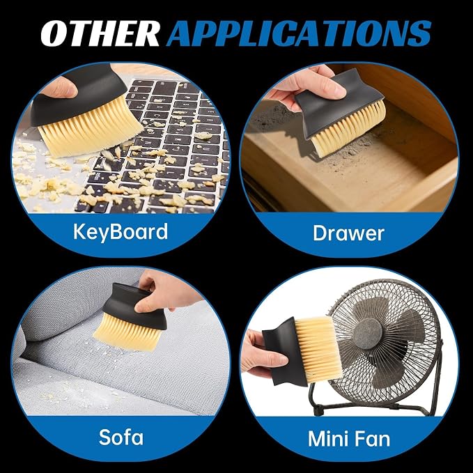 Car Interior Dust Brush - Auto Interior Dust Brush Soft Bristles Detailing Brush Dusting Tool for Air Conditioner Vents, Automotive Dashboard, Air Conditioner Vents, Leather, Scratch Free (1pc)