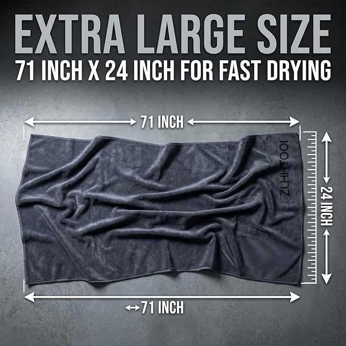 2-Pack 1200 GSM Microfiber Car Drying Towels, 71" x 24" Large Absorbent Towel for Auto Detailing, Streak-Free & Scratch-Free for Cars, SUVs, Trucks with Edgeless Design